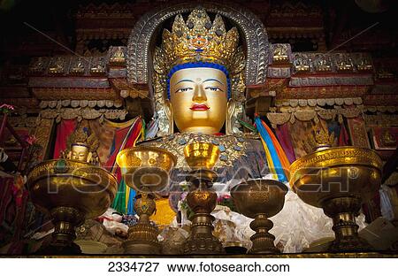 Upward View Of Buddhist Sculpture; Tibet View Large Photo Image Stock Photo - Upward View Of Buddhist Sculpture; Tibet. Fotosearch
