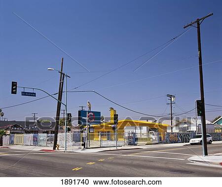 Urban Street In Los Angeles View Large Photo Image Stock Image - Urban Street In Los Angeles. Fotosearch