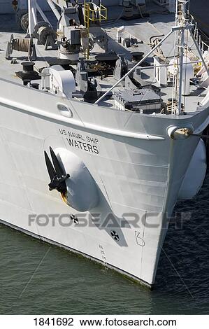 Stock Image - Us Naval Ship Waters In Port Canaveral; Cocoa Beach, Florida, Usa. Fotosearch