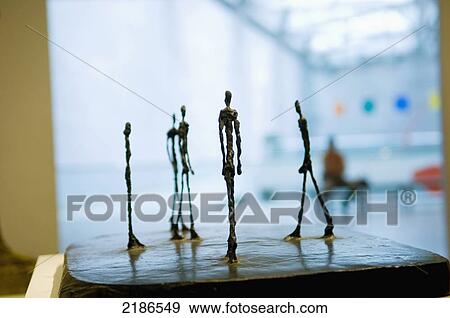 Stock Photo - USA, Alberto Giacometti sculptures at National Gallery of Art; Washington DC. Fotosearch