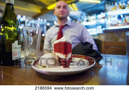 Picture - USA, Authentic Red Velvet cake at Founding Farmers restaurant run by local farmers as cooperative; Washington DC. Fotosearch