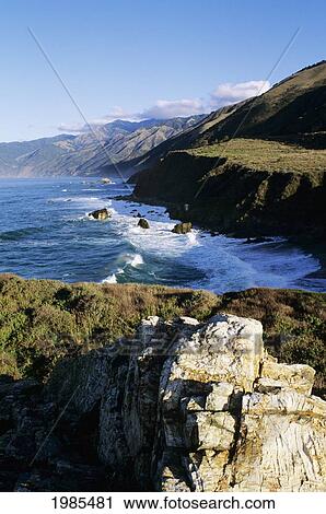 USA, California, Ocean landscape from coastline; Big Sur View Large Photo Image Stock Image - USA, California, Ocean landscape from coastline; Big Sur. Fotosearch