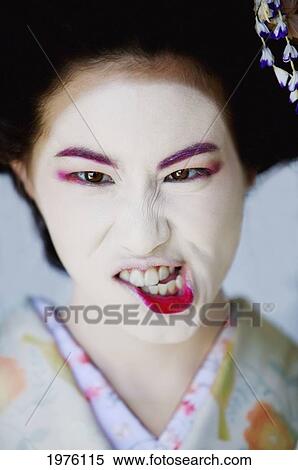 USA, California, Portrait Of Maiko Making Funny Face; Santa Barbara View Large Photo Image Stock Photography - USA, California, Portrait Of Maiko Making Funny Face; Santa Barbara. Fotosearch