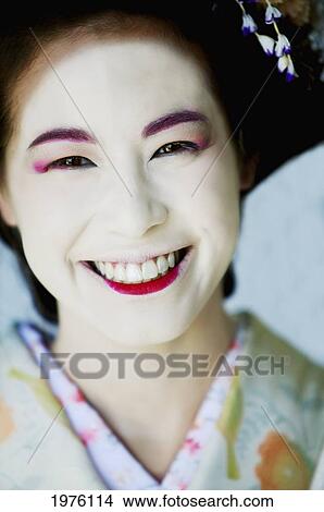 Picture - USA, California, Portrait Of Maiko With Big Smile; Santa Barbara. Fotosearch