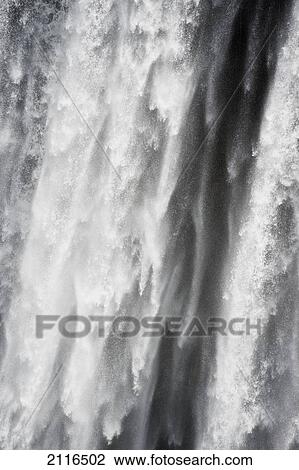 Stock Image - USA, California, Yosemite National Park, Sheets of water cascading from Vernal Falls.. Fotosearch