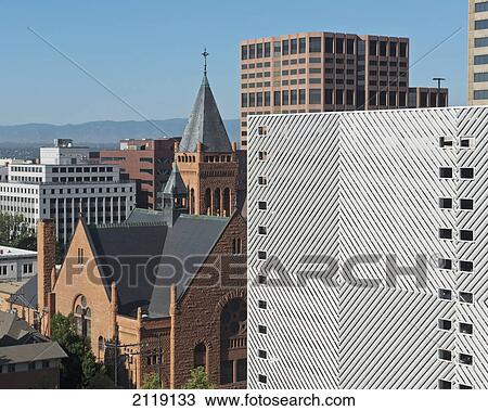 USA, Colorado, Downtown Denver skyline viewed from roof top pool of Warwick Hotel; Denver View Large Photo Image Stock Image - USA, Colorado, Downtown Denver skyline viewed from roof top pool of Warwick Hotel; Denver. Fotosearch