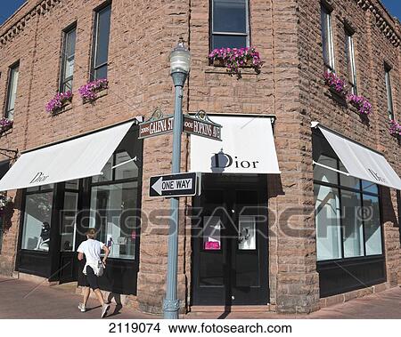 USA, Colorado, Downtown shopping district; Aspen, Dior store on corner of Galena St and Hopkins Ave View Large Photo Image Picture - USA, Colorado, Downtown shopping district; Aspen, Dior store on corner of Galena St and Hopkins Ave. Fotosearch