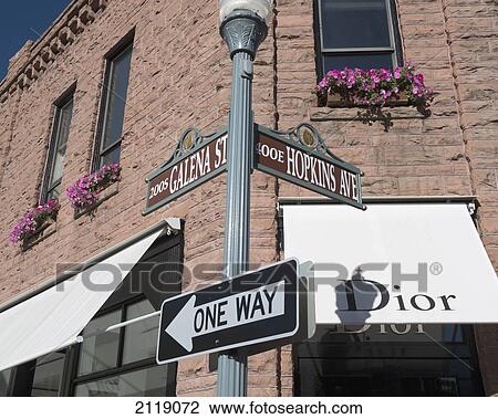 USA, Colorado, Downtown shopping district; Aspen, Dior store on corner of Galena St and Hopkins Ave View Large Photo Image Stock Image - USA, Colorado, Downtown shopping district; Aspen, Dior store on corner of Galena St and Hopkins Ave. Fotosearch