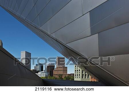 USA, Colorado, Downtown Skyline viewed from Denver Art Museum; Denver, Civic Center View Large Photo Image Stock Photograph - USA, Colorado, Downtown Skyline viewed from Denver Art Museum; Denver, Civic Center. Fotosearch