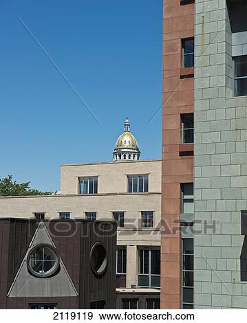 USA, Colorado, Gold Dome on Colorado State Capitol viewed from Denver Art Museum View Large Photo Image Stock Photo - USA, Colorado, Gold Dome on Colorado State Capitol viewed from Denver Art Museum. Fotosearch