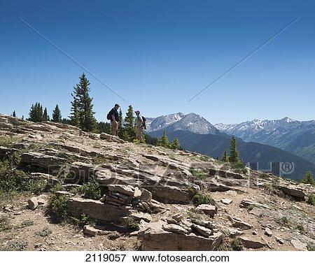 Stock Photo - USA, Colorado, Hiking top of Aspen Mountain; Rocky Mountains. Fotosearch