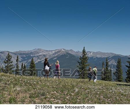 Stock Photo - USA, Colorado, Hiking top of Aspen Mountain; Rocky Mountains. Fotosearch