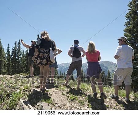 Stock Photograph - USA, Colorado, Hiking top of Aspen Mountain; Rocky Mountains. Fotosearch