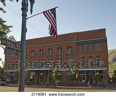 Stock Image - USA, Colorado, Hotel Jerome; Aspen. Fotosearch