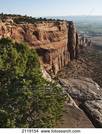 Picture - USA, Colorado, Magnificent views of sheer rock canyons and red sandstone monoliths; Colorado National Monument. Fotosearch