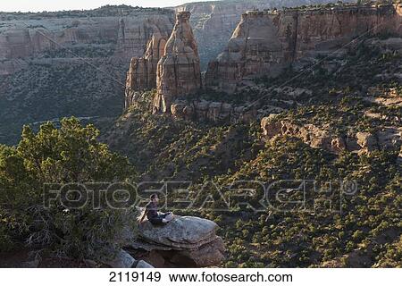 USA, Colorado, Magnificent views of sheer rock canyons and red sandstone monoliths; Colorado National Monument View Large Photo Image Stock Photo - USA, Colorado, Magnificent views of sheer rock canyons and red sandstone monoliths; Colorado National Monument. Fotosearch