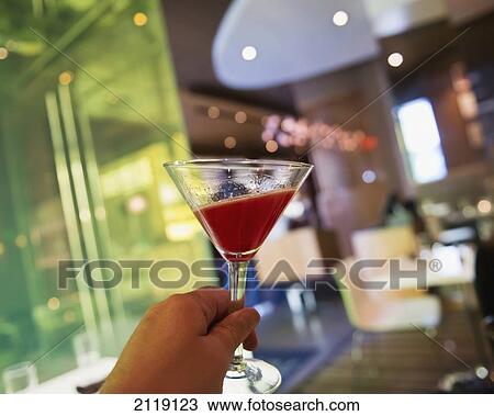Stock Image - USA, Colorado, Martini at Corner Office restaurant and Martini Bar; Denver. Fotosearch