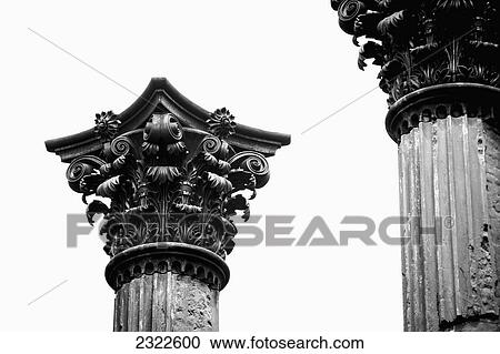 Stock Image - USA, Columns in Windsor Ruins; Mississippi. Fotosearch