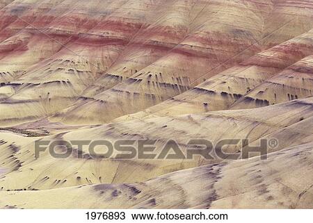 USA, Detail Of Colorful Patterns In Hill Ridges; Oregon, Painted Hills Area, John Day Fossil Beds National Monument View Large Photo Image Stock Image - USA, Detail Of Colorful Patterns In Hill Ridges; Oregon, Painted Hills Area, John Day Fossil Beds National Monument. Fotosearch
