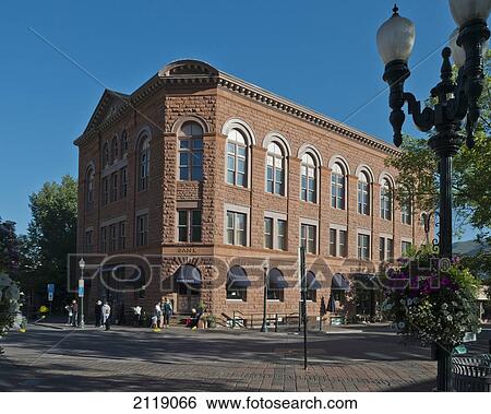 Stock Photograph - USA, Downtown shopping district of Aspen; Colorado. Fotosearch