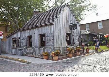 Usa, Florida, Coffee Shop In Old Wooden Building; St Augustine View Large Photo Image Stock Photo - Usa, Florida, Coffee Shop In Old Wooden Building; St Augustine. Fotosearch