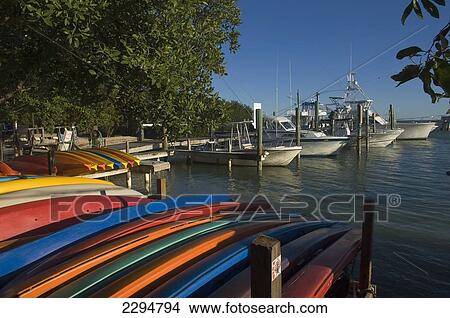 Picture - USA, Florida, Florida Keys, Kayak Beach at Robbies Marina; Islamorada. Fotosearch