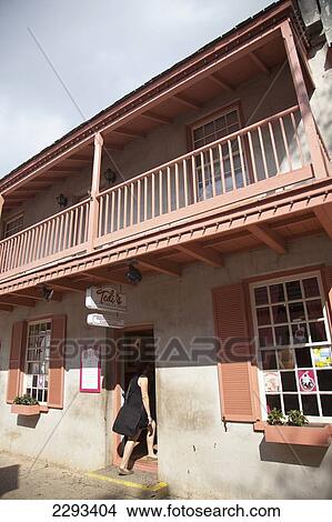 Picture - Usa, Florida, Ice Cream Store In Traditional Building; St Augustine. Fotosearch