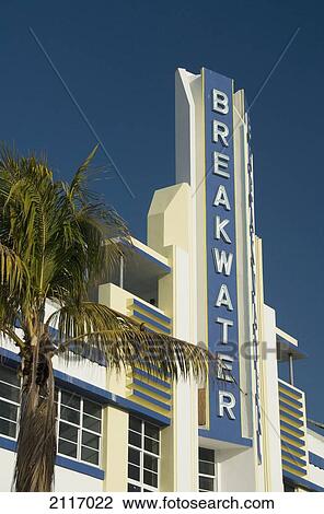 Stock Image - USA, Florida, Miami, South Beach, Art Deco District, classic building.. Fotosearch