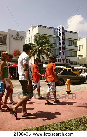 USA, Florida, Ocean Drive at South Beach; Miami View Large Photo Image Stock Photography - USA, Florida, Ocean Drive at South Beach; Miami. Fotosearch