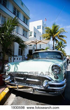 USA, Florida, South Beach; Miami, parked on Ocean Drive, 1950s classic Buick car View Large Photo Image Stock Photo - USA, Florida, South Beach; Miami, parked on Ocean Drive, 1950s classic Buick car. Fotosearch