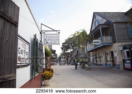 Usa, Florida, View Of St George Street; St Augustine View Large Photo Image Stock Photograph - Usa, Florida, View Of St George Street; St Augustine. Fotosearch