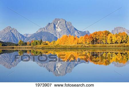 USA, Grand Teton National Park; Wyoming, Mount Moran In Distance, Landscape Of Oxbow Bend On Snake River View Large Photo Image Stock Photo - USA, Grand Teton National Park; Wyoming, Mount Moran In Distance, Landscape Of Oxbow Bend On Snake River. Fotosearch