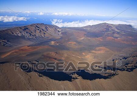 USA, Hawaii, Aerial view of Haleakala Crater; Maui View Large Photo Image Picture - USA, Hawaii, Aerial view of Haleakala Crater; Maui. Fotosearch