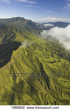 USA, Hawaii, Aerial view of mountains; Kauai View Large Photo Image Stock Image - USA, Hawaii, Aerial view of mountains; Kauai. Fotosearch