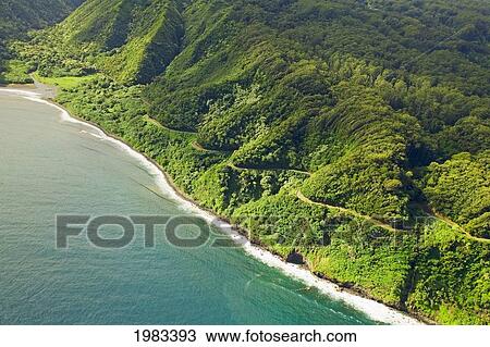 USA, Hawaii, Aerial view of road to Hana; Maui View Large Photo Image Stock Image - USA, Hawaii, Aerial view of road to Hana; Maui. Fotosearch