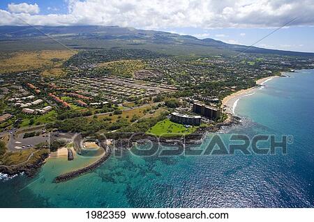USA, Hawaii, Aerial view of South Kihei coastline; Maui View Large Photo Image Stock Photo - USA, Hawaii, Aerial view of South Kihei coastline; Maui. Fotosearch