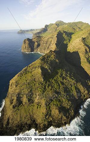 USA, Hawaii, Aerial view of southern coast along cliffs; Kauai View Large Photo Image Stock Photo - USA, Hawaii, Aerial view of southern coast along cliffs; Kauai. Fotosearch