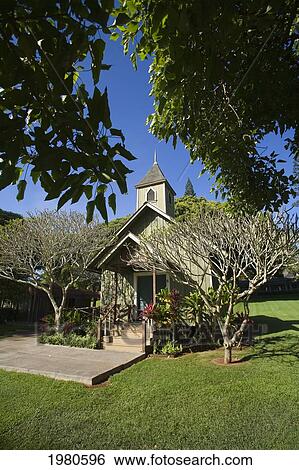 USA, Hawaii, Entrance to church on Grounds of Lodge at Koele; Lanai View Large Photo Image Stock Photograph - USA, Hawaii, Entrance to church on Grounds of Lodge at Koele; Lanai. Fotosearch