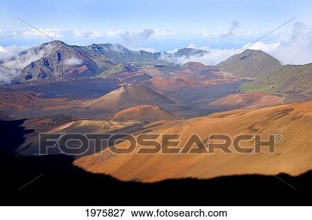 USA, Hawaii, Haleakala Crater; Maui, Volcanic landscape of Haleakala National Park View Large Photo Image Stock Photo - USA, Hawaii, Haleakala Crater; Maui, Volcanic landscape of Haleakala National Park. Fotosearch