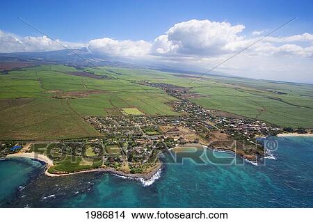 USA, Hawaii Islands, Aerial view of Kuau along Northern Coast; Maui View Large Photo Image Picture - USA, Hawaii Islands, Aerial view of Kuau along Northern Coast; Maui. Fotosearch