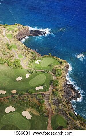 USA, Hawaii Islands, Aerial view of Manele Golf Course along coastline; Lanai View Large Photo Image Stock Image - USA, Hawaii Islands, Aerial view of Manele Golf Course along coastline; Lanai. Fotosearch