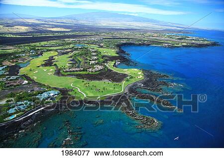 USA, Hawaii Islands, Aerial view of Waikoloa Resort golf course; Big Island View Large Photo Image Stock Photo - USA, Hawaii Islands, Aerial view of Waikoloa Resort golf course; Big Island. Fotosearch