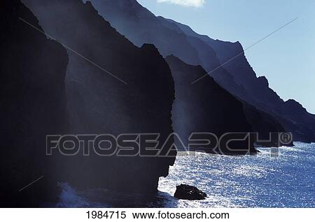 USA, Hawaii Islands, Kauai, Misty cliffs along ocean shoreline; Na Pali Coast View Large Photo Image Stock Photography - USA, Hawaii Islands, Kauai, Misty cliffs along ocean shoreline; Na Pali Coast. Fotosearch