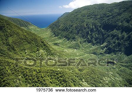 Stock Photograph - USA, Hawaii, Molokai, Scenic Coastal view; North Shore. Fotosearch