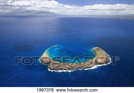 USA, Hawaii, Molokini with West Maui; Maui View Large Photo Image Stock Photo - USA, Hawaii, Molokini with West Maui; Maui. Fotosearch