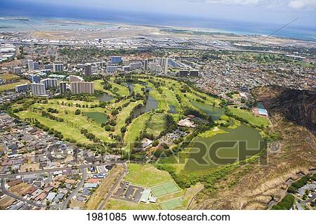 USA, Hawaii, Oahu, Aerial view of golf course with Pacific ocean in background; Pearl City View Large Photo Image Stock Photography - USA, Hawaii, Oahu, Aerial view of golf course with Pacific ocean in background; Pearl City. Fotosearch