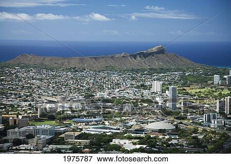 USA, Hawaii, Oahu, Diamond Head And Waikiki From Tantalus; Waikiki View Large Photo Image Stock Photo - USA, Hawaii, Oahu, Diamond Head And Waikiki From Tantalus; Waikiki. Fotosearch