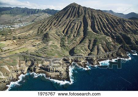 Stock Photo - USA, Hawaii, Oahu, Koko Head And East Shore Line; Waikiki. Fotosearch