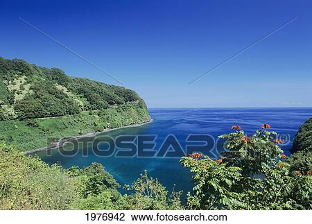 USA, Hawaii, Oahu, Kunia, View Of Honomanu Bay From Hana Highway; Hana Coast View Large Photo Image Stock Image - USA, Hawaii, Oahu, Kunia, View Of Honomanu Bay From Hana Highway; Hana Coast. Fotosearch