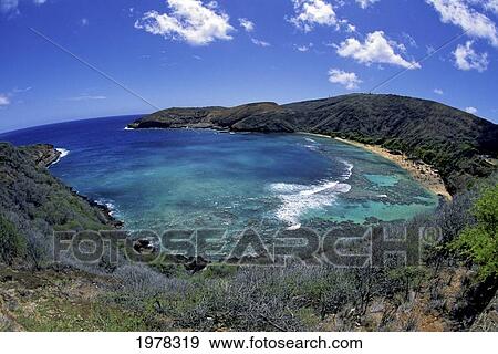 USA, Hawaii, Overview of Hanauma Bay; Oahu View Large Photo Image Stock Photo - USA, Hawaii, Overview of Hanauma Bay; Oahu. Fotosearch